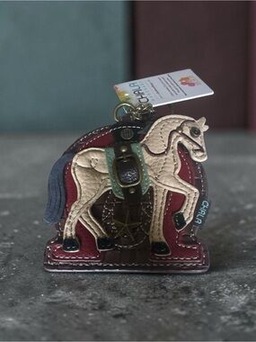 Chala Beige Horse Keychain/Coin Pouch